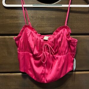 Altar'd State Pink Satin Cami Top